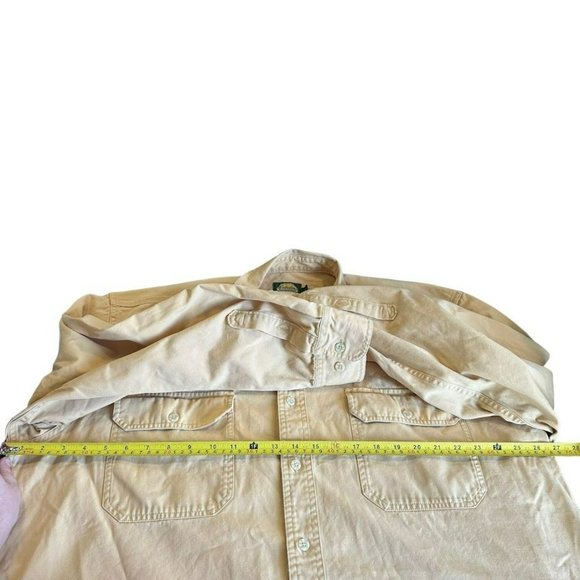 Cabela's Yellow Heavy Long Sleeve Double Pocket Button Outdoor Shirt Mens XL - Picture 3 of 4